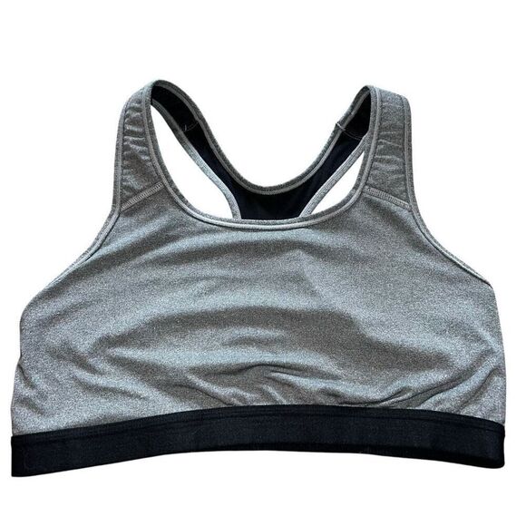 Avia Medium Support Racerback Sports Bra Gray Black Size XL - Picture 1 of 3
